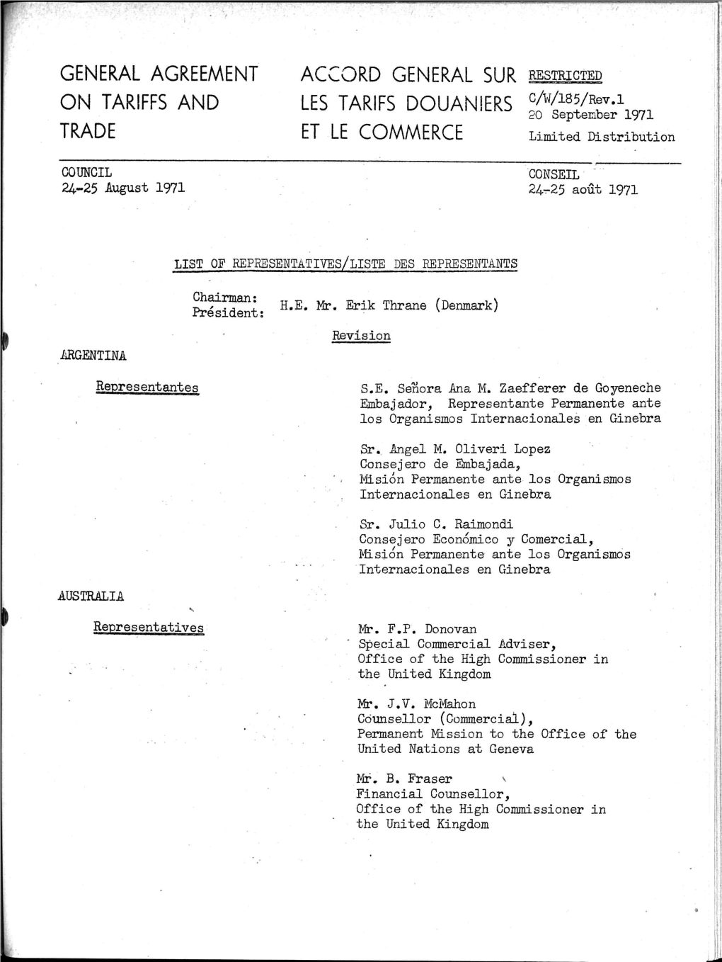 General Agreement on Tariffs and Trade Accord