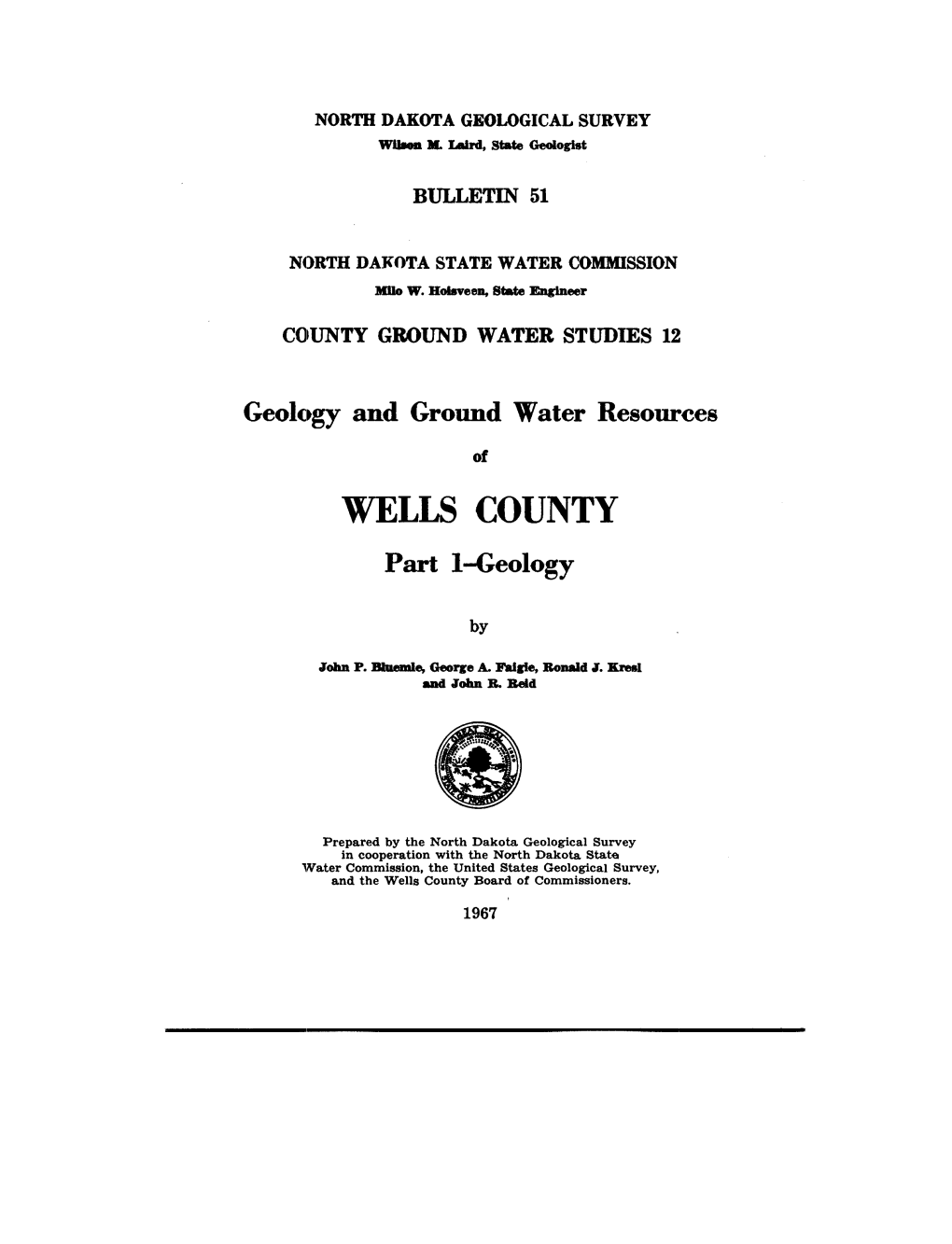 WELLS COUNTY Part 1-Geology