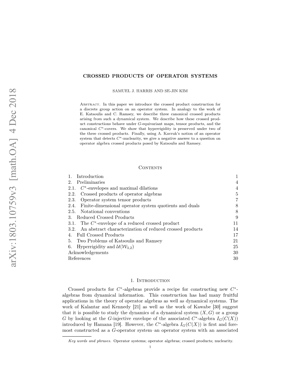 Crossed Products of Operator Systems