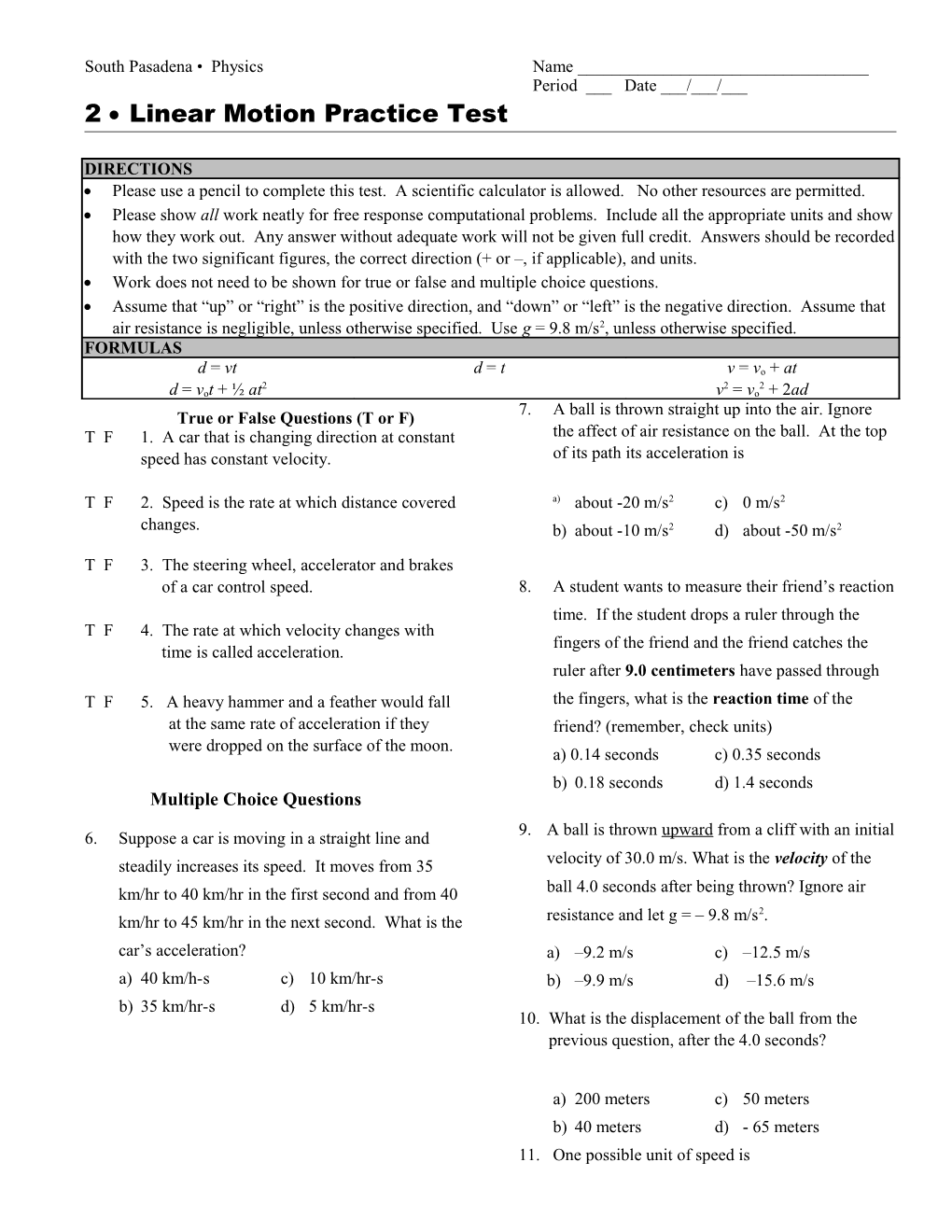 South Pasadena Chemistry s7