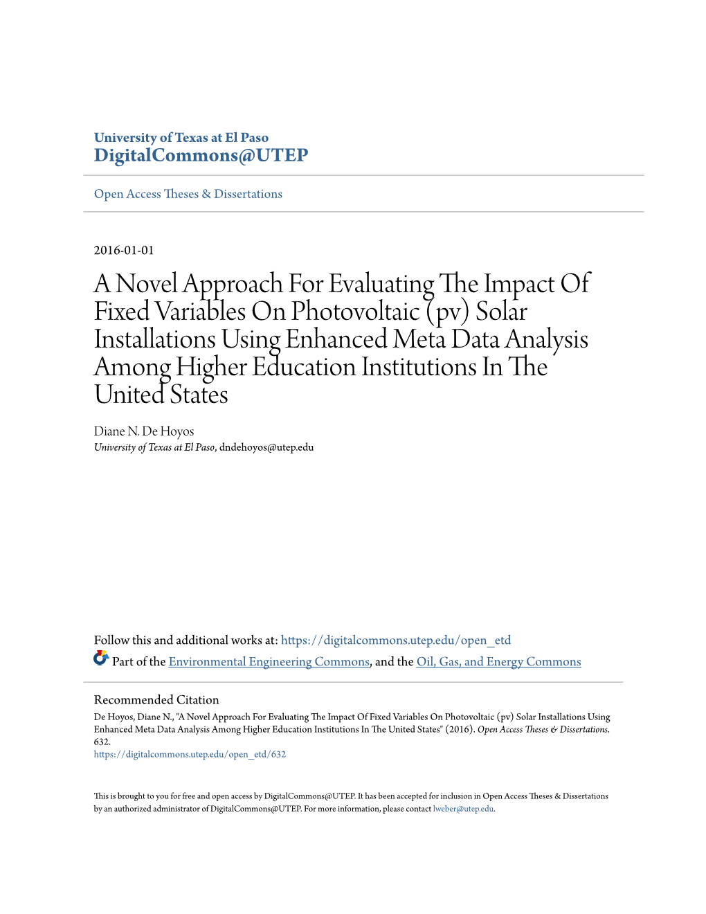 A Novel Approach for Evaluating the Impact of Fixed Variables On