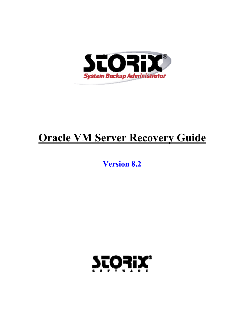 Sbadmin Oracle VM Server for X86 Recovery Guide