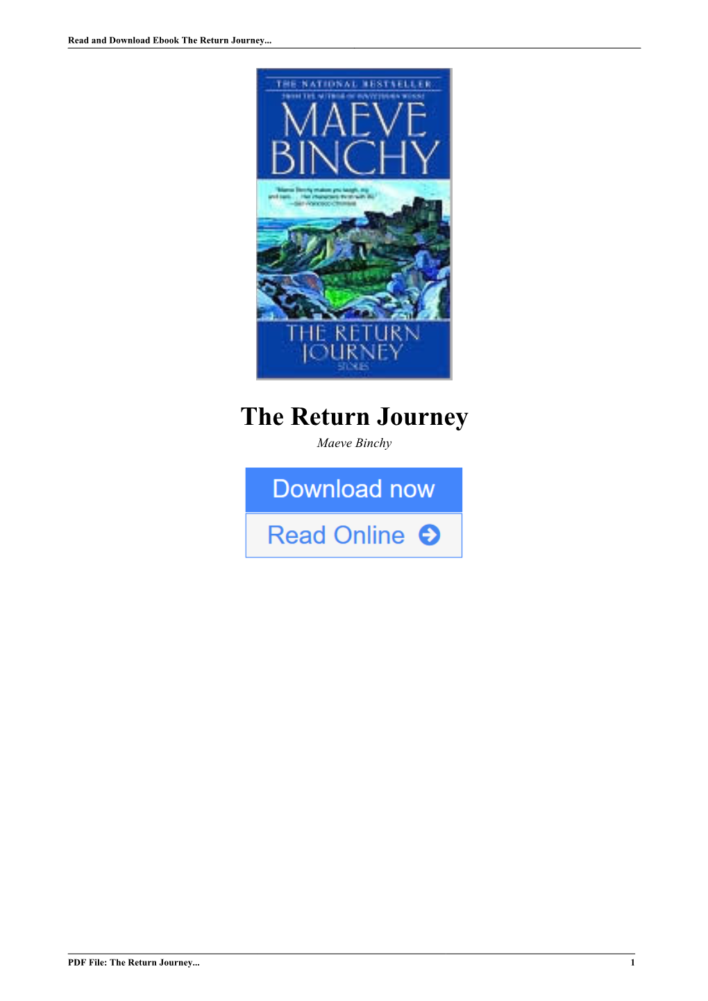 The Return Journey by Maeve Binchy