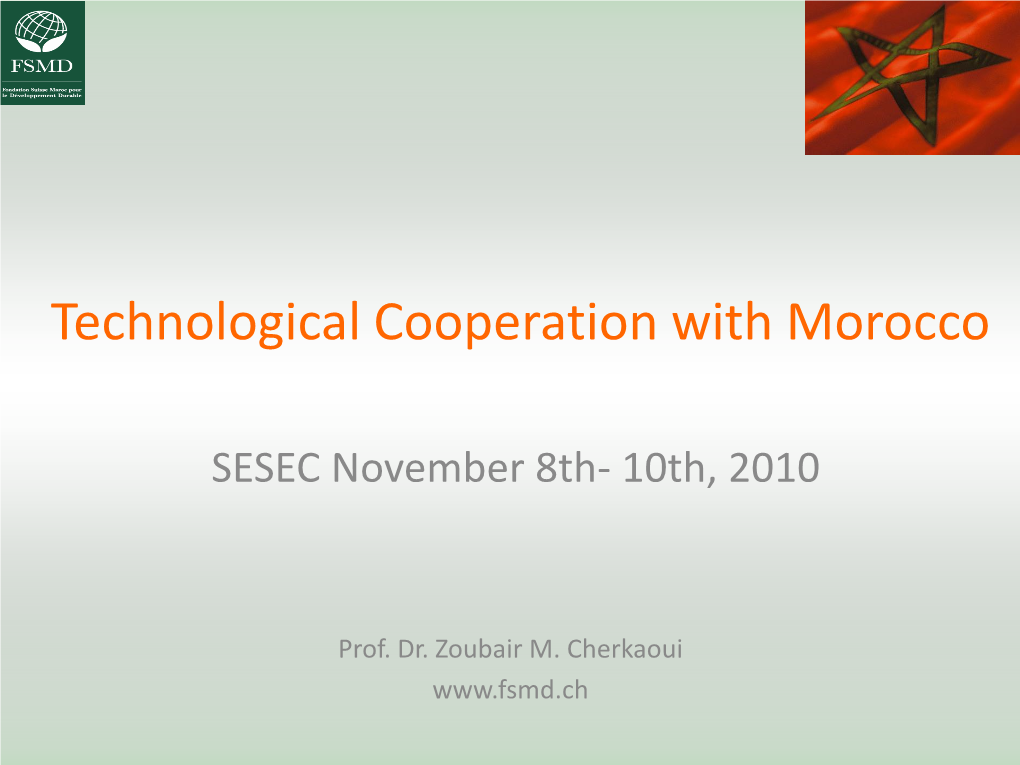 Technological Cooperation with Morocco