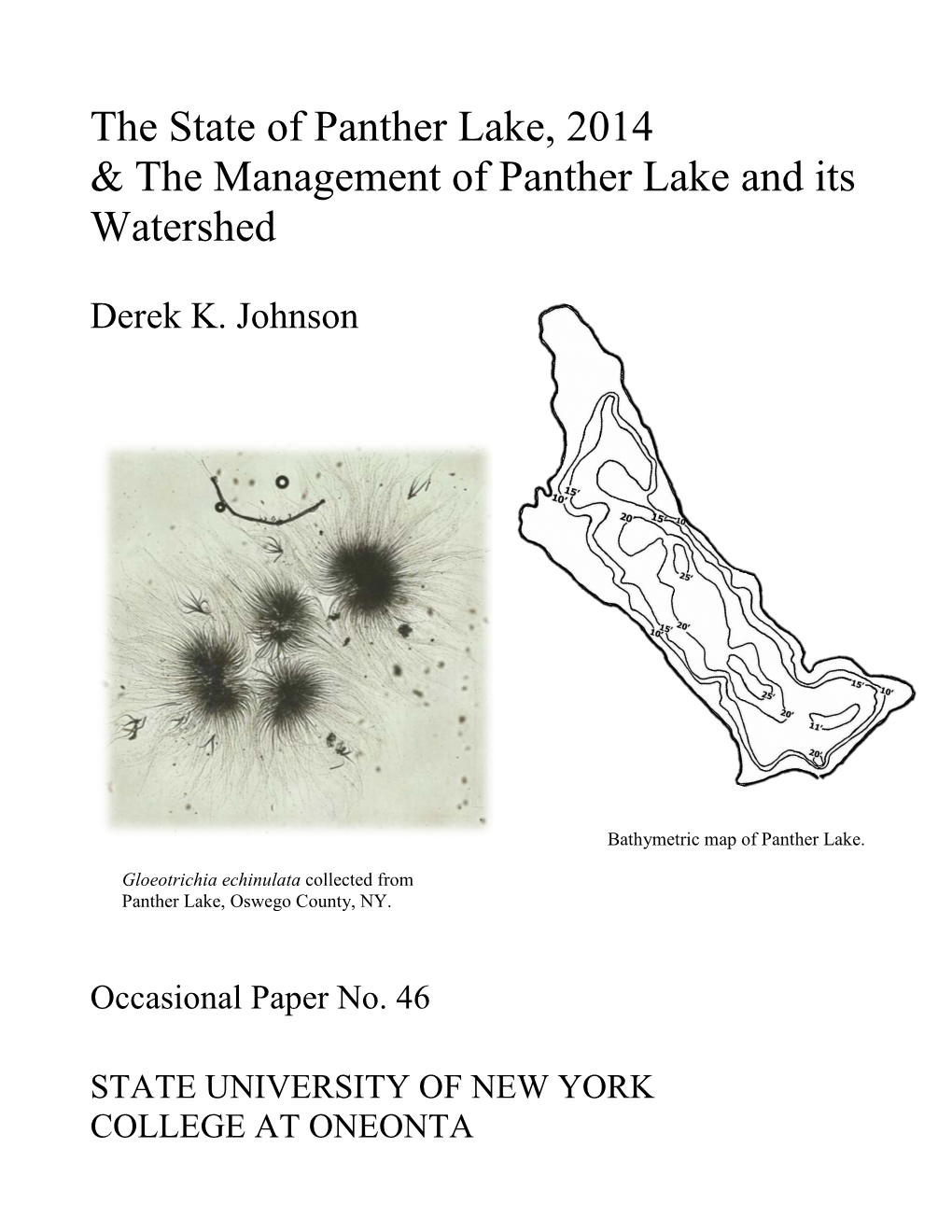 Panther Lake. a Management Plan Is Only As Strong As the Data Collected