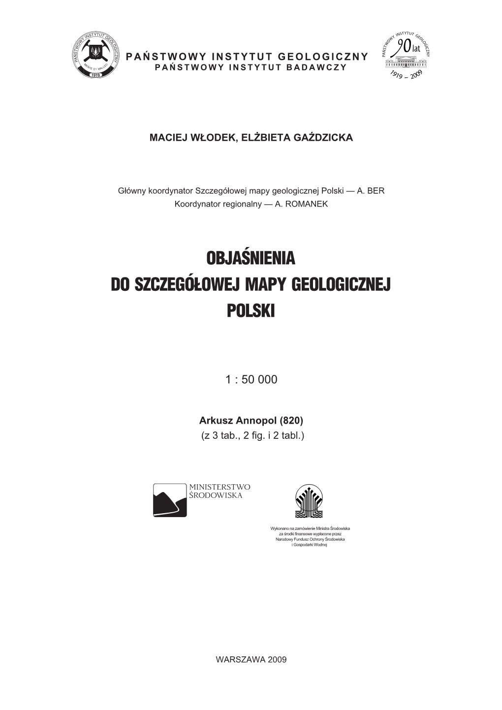 Objaœnienia Do Szczegółowej Mapy Geologicznej Polski