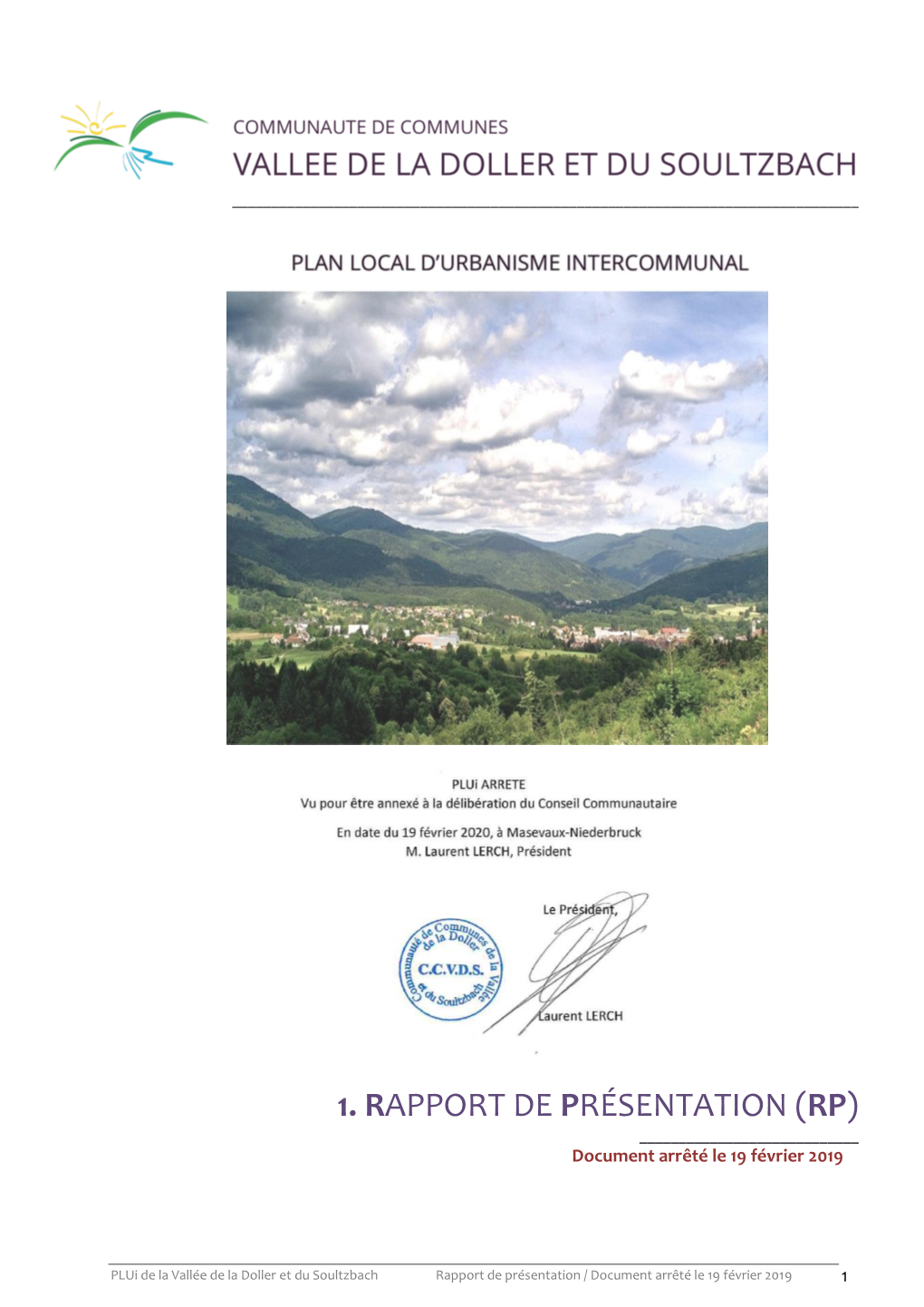 RP : Rapport De Présentation