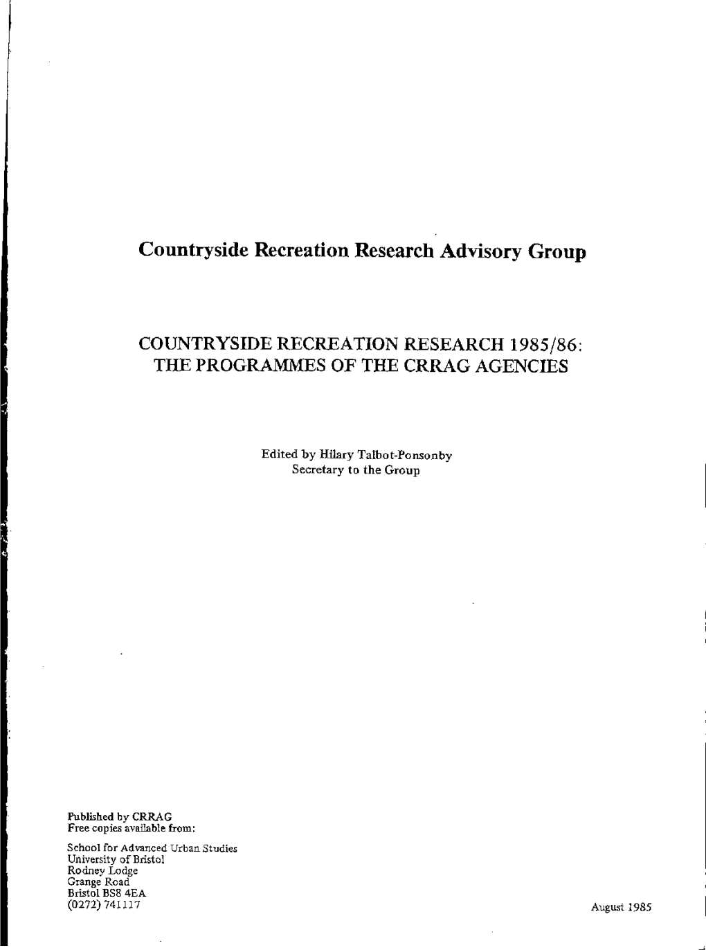 Countryside Recreation Research Advisory Group