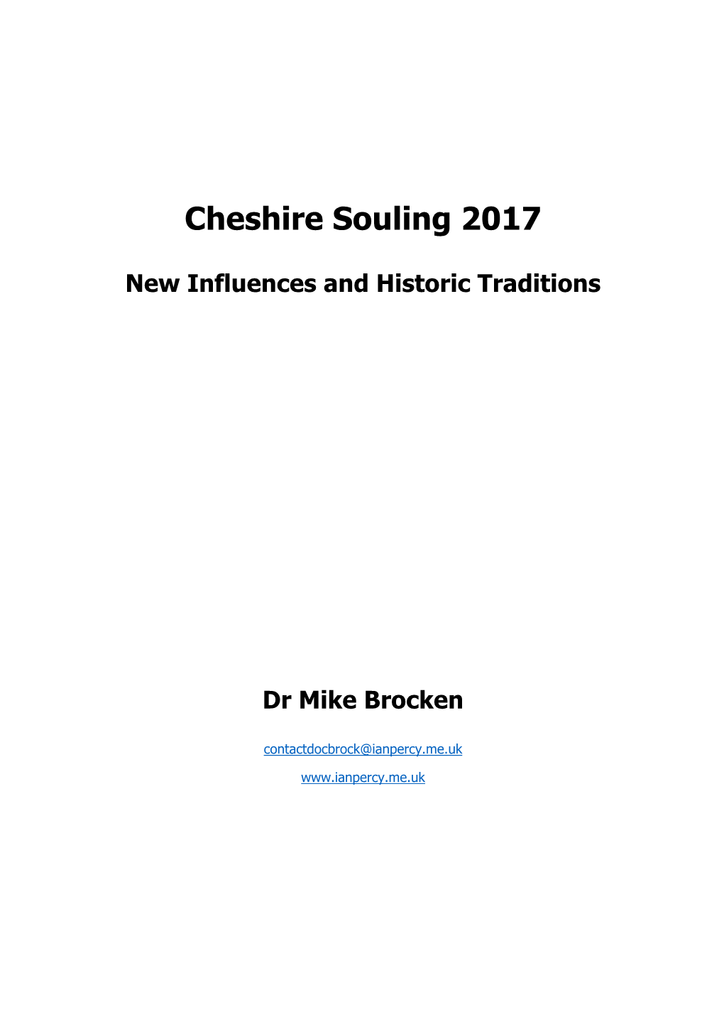 Cheshire Souling 2017