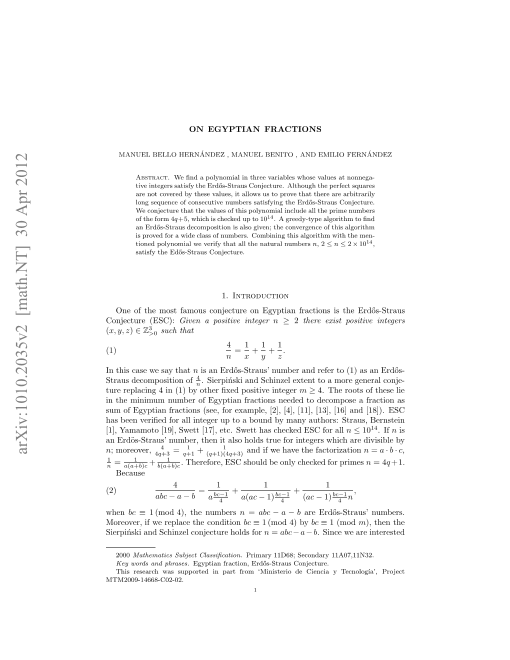 On Egyptian Fractions 3