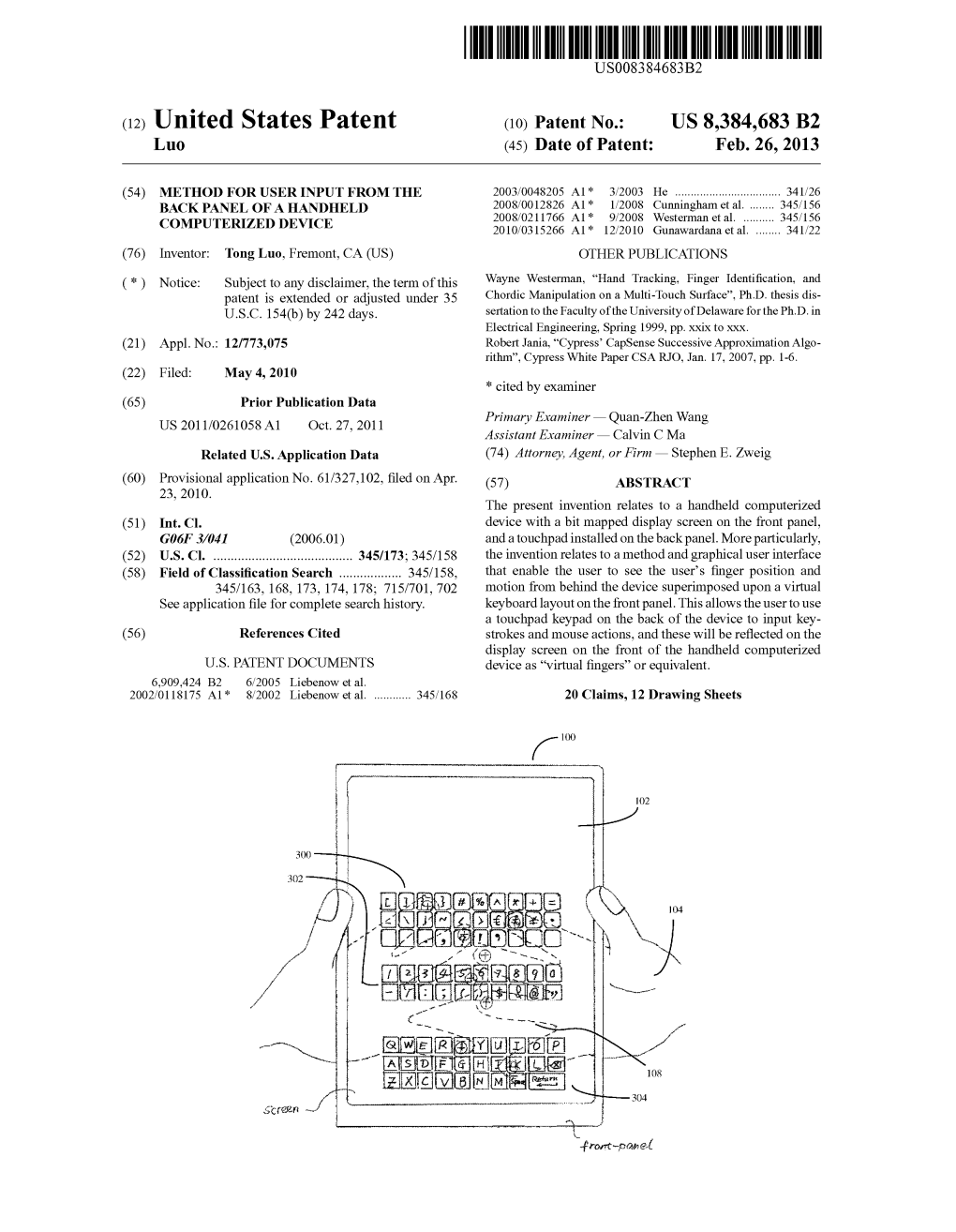 United States Patent (10) Patent No.: US 8,384,683 B2 Luo (45) Date of Patent: Feb