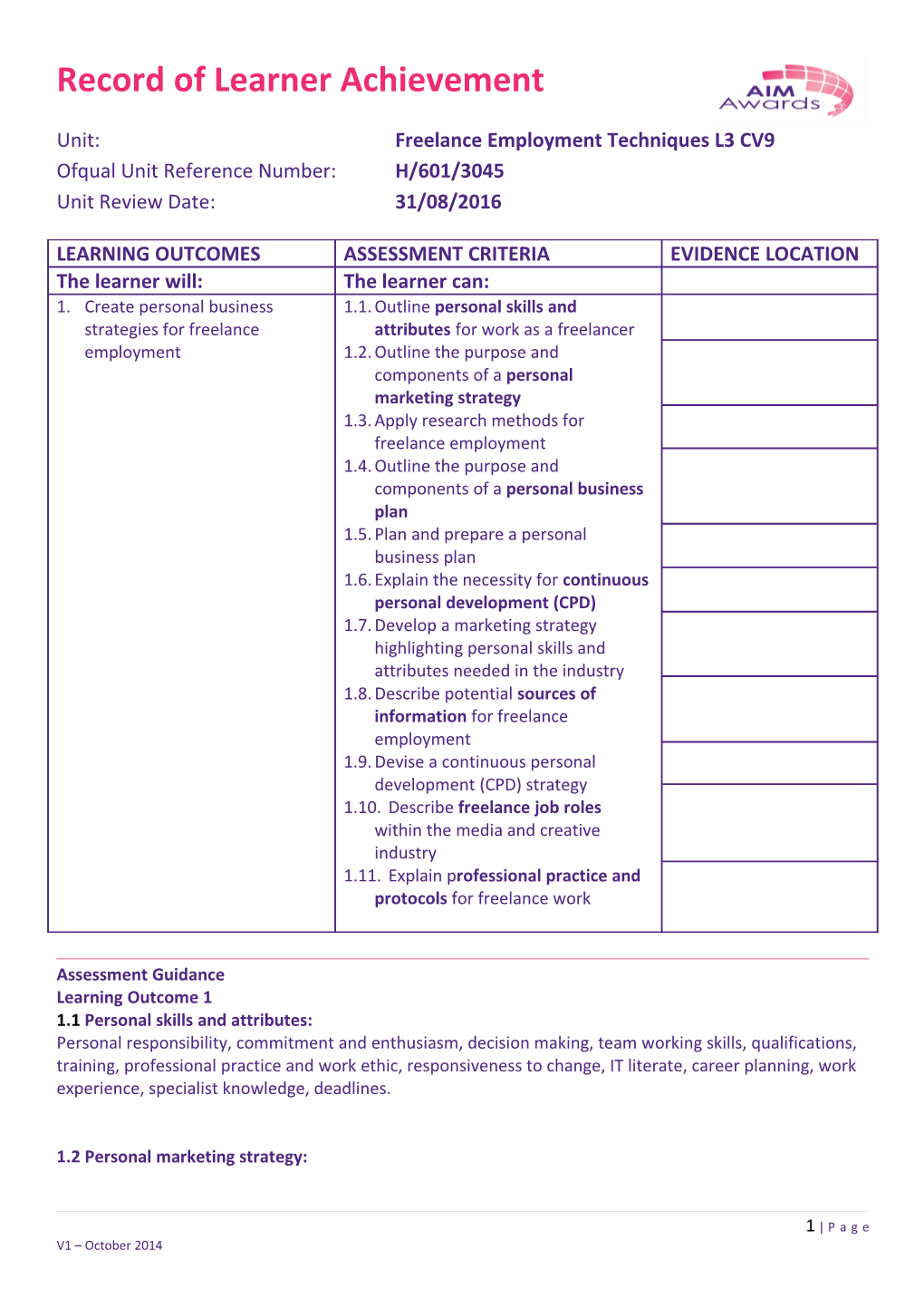 Assessment Guidance s2