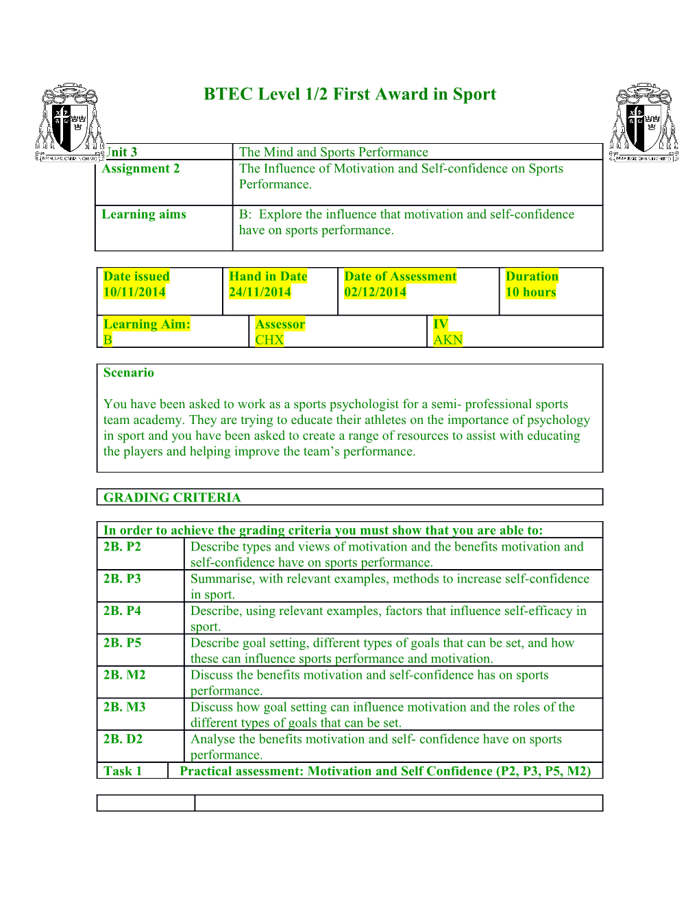 BTEC Level 3 National Diploma in Sport