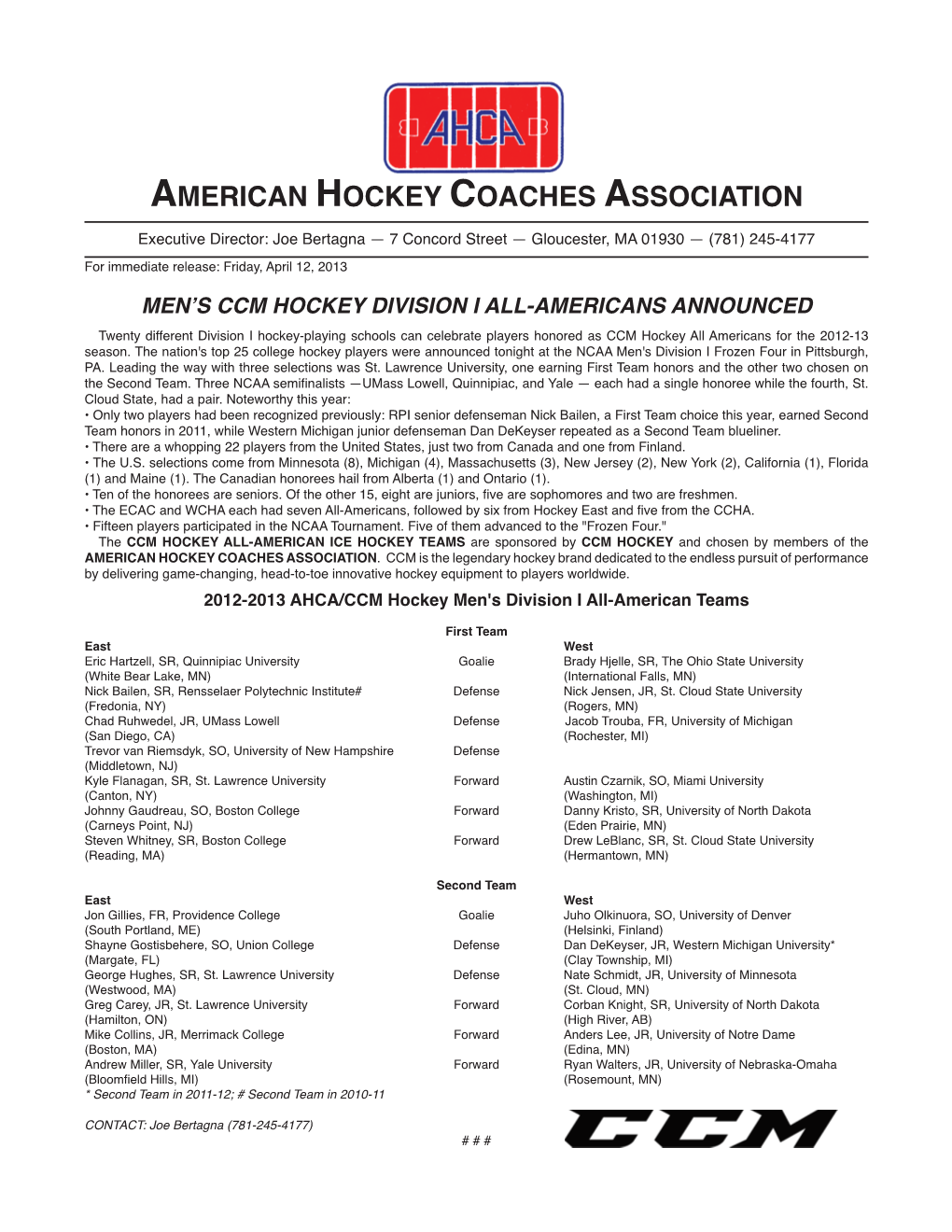 American Hockey Coaches Association