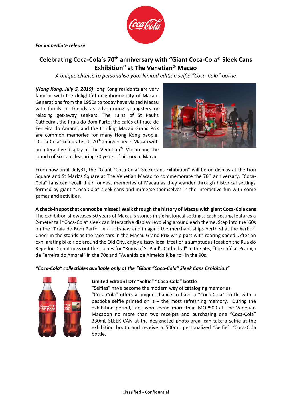 Celebrating Coca-Cola's 70Th Anniversary With