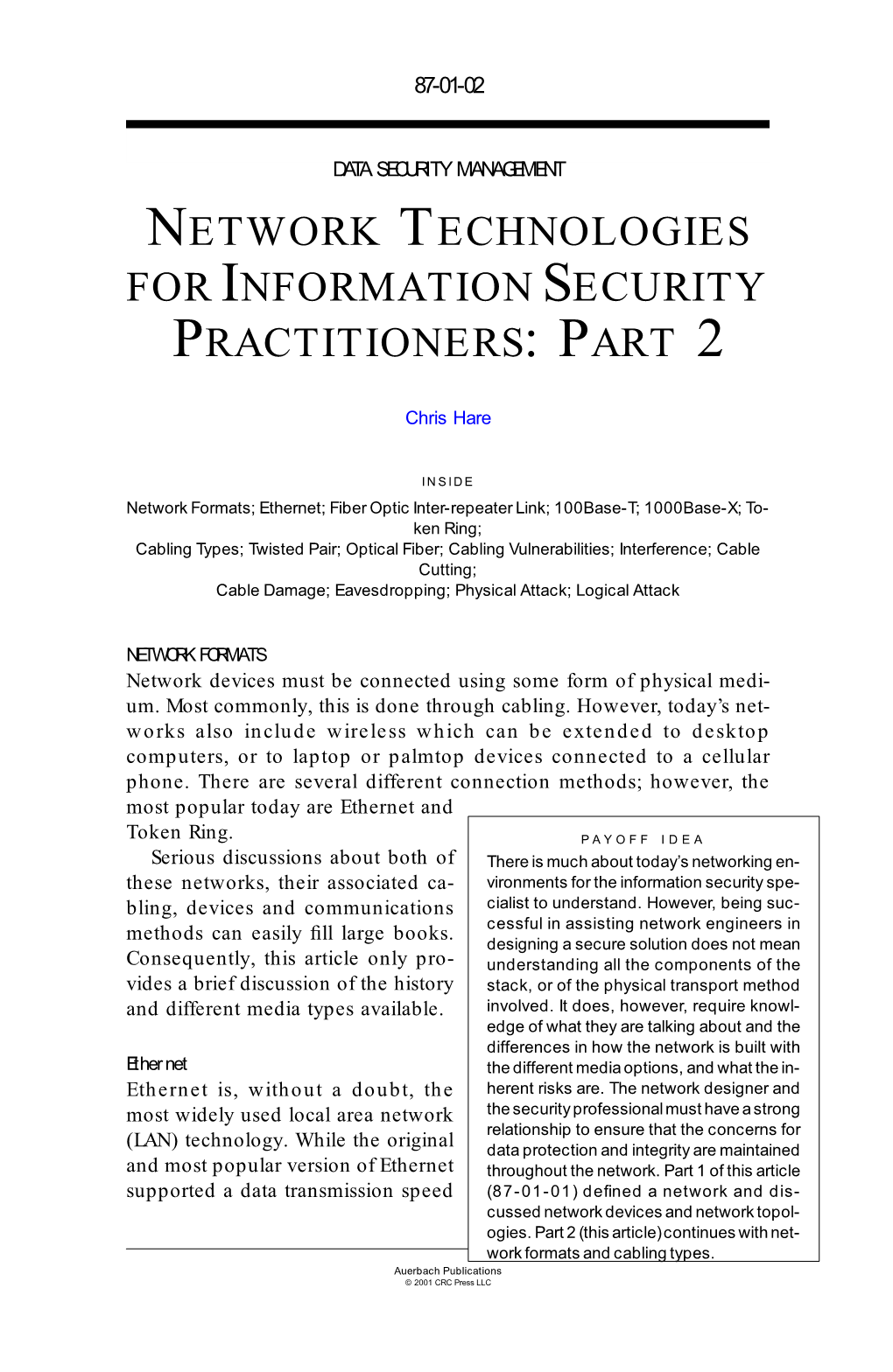 Ntwork Technologies for Information Security Practitioners: Part 2