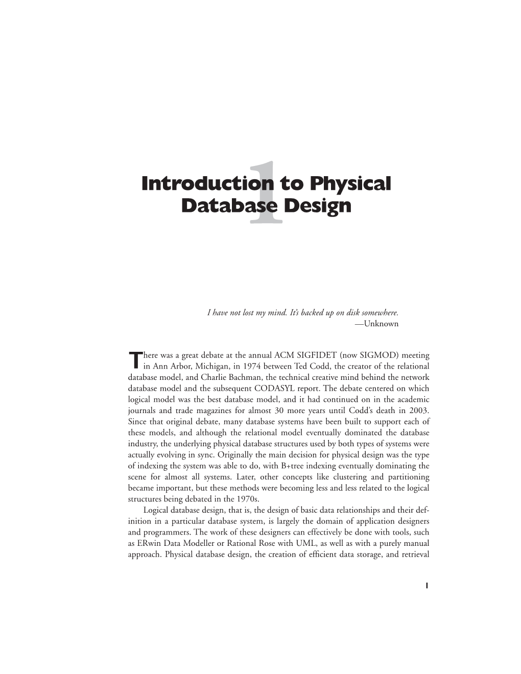 Introduction to Physical Database Design