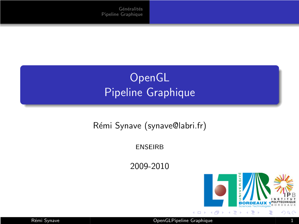 Opengl Pipeline Graphique