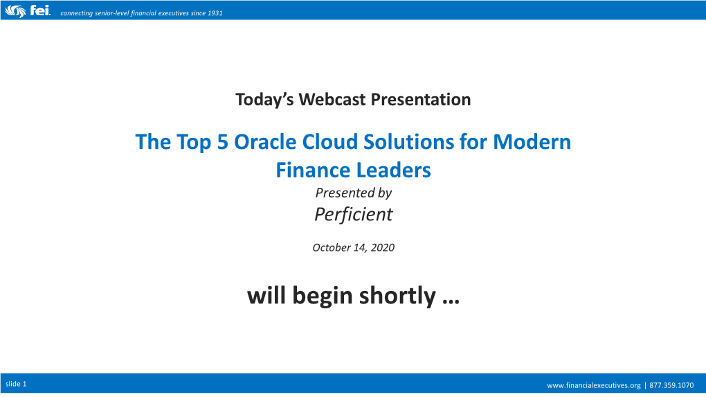 The Top 5 Oracle Cloud Solutions for Modern Finance Leaders Presented by Perficient