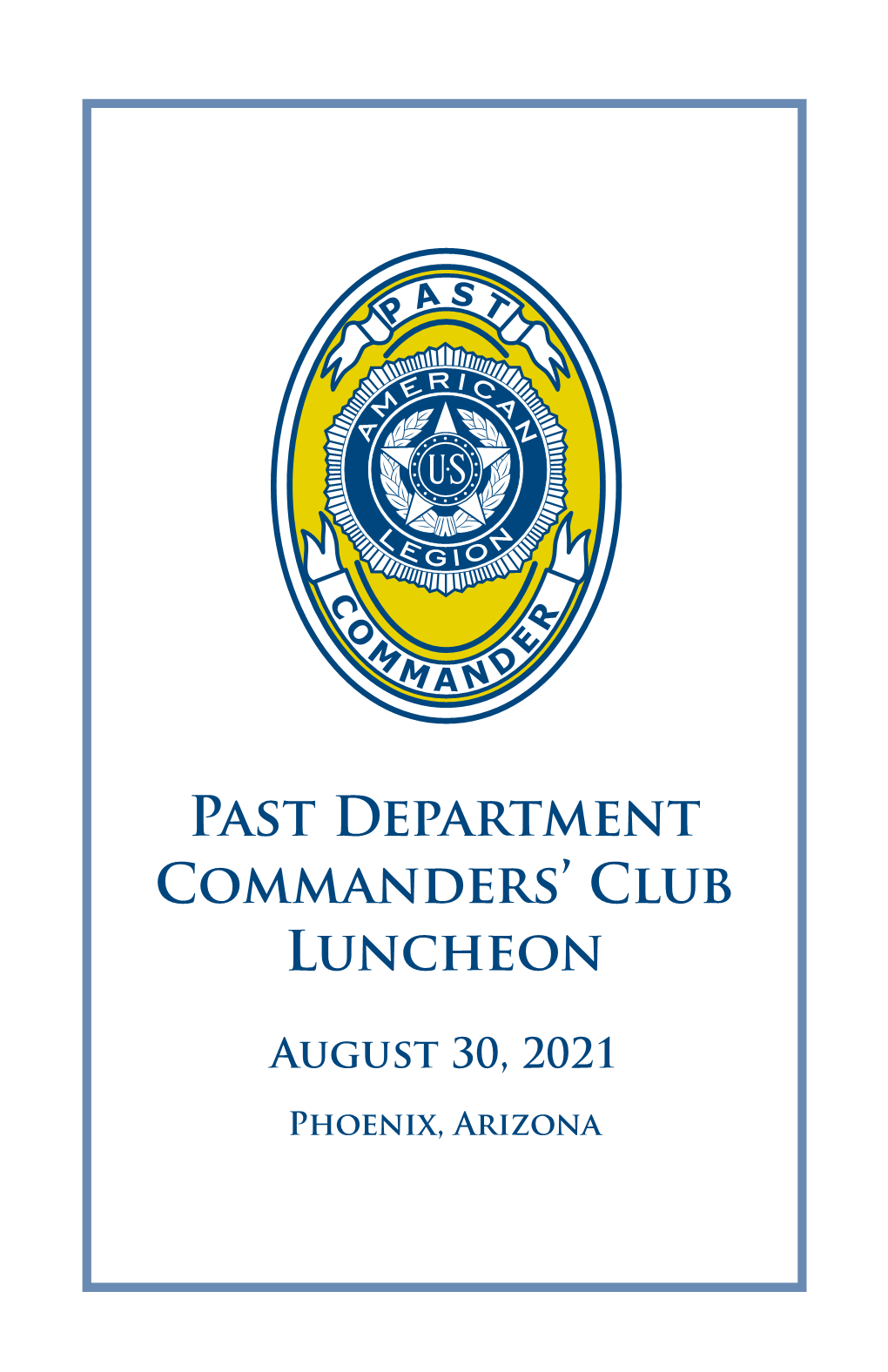 Past Department Commanders Club Luncheon Program