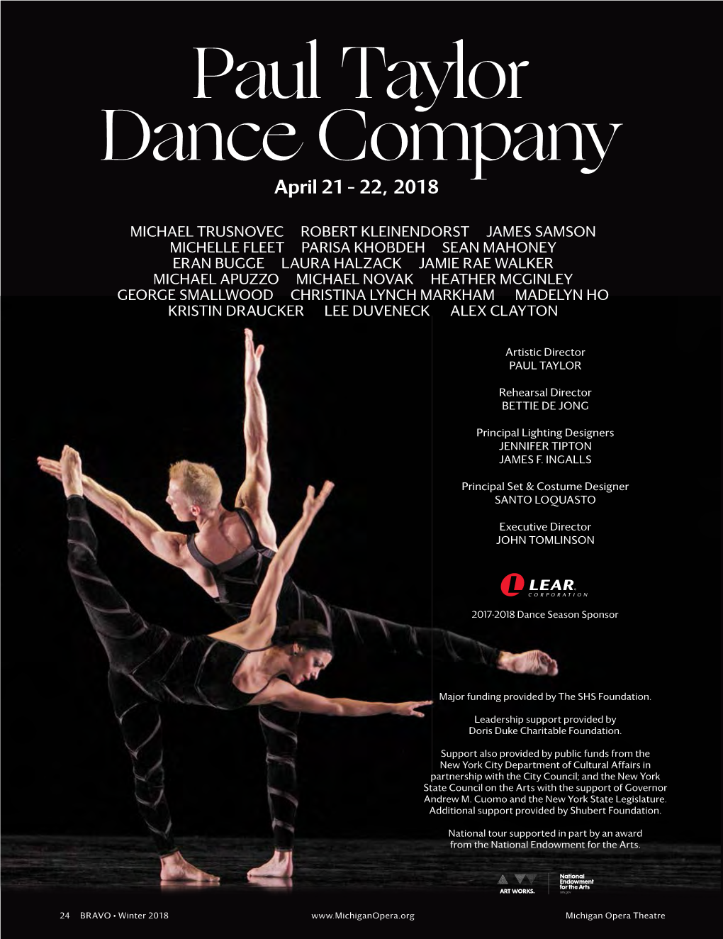 Paul Taylor Dance Company April 21 – 22, 2018