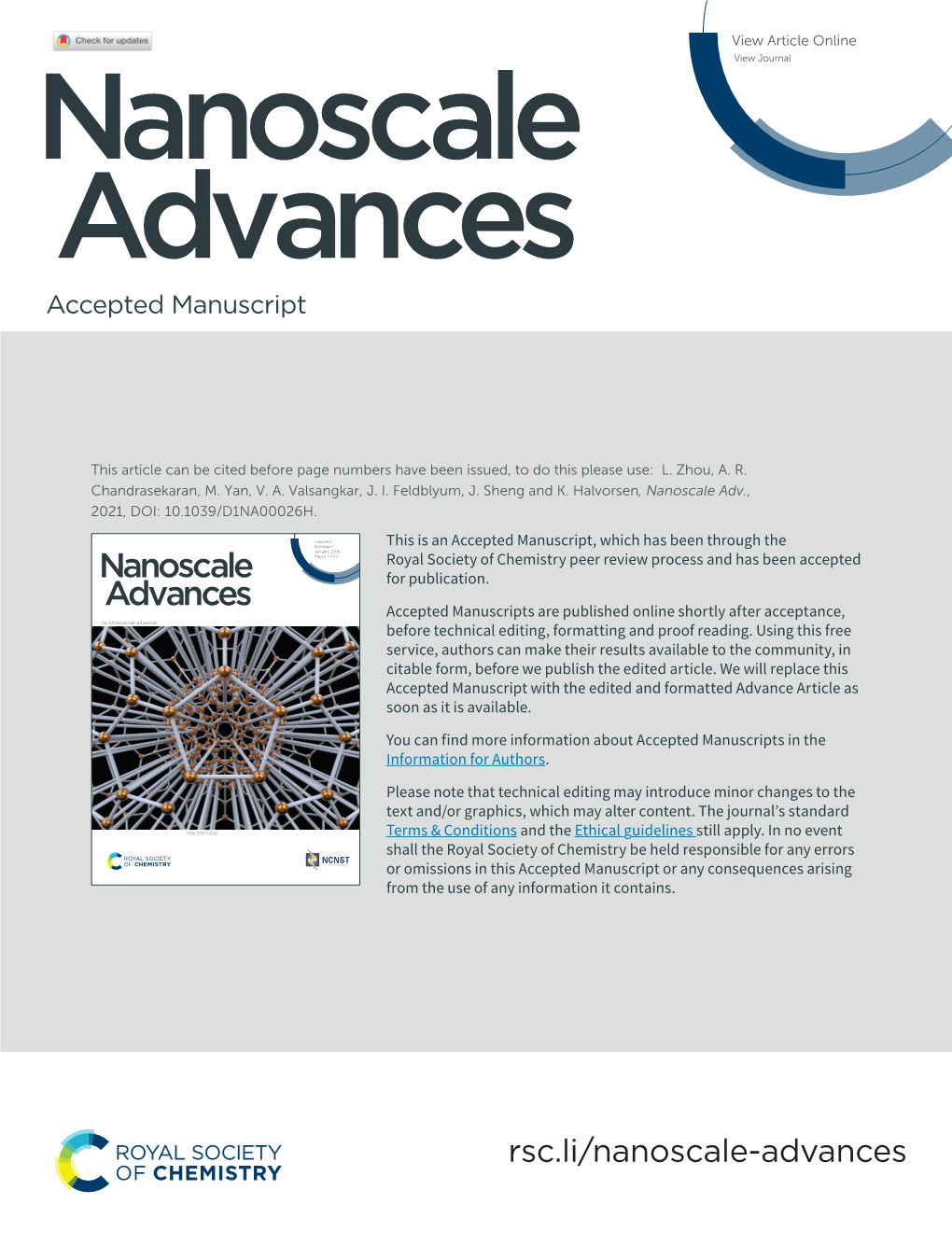 Nanoscale Advances Accepted Manuscript