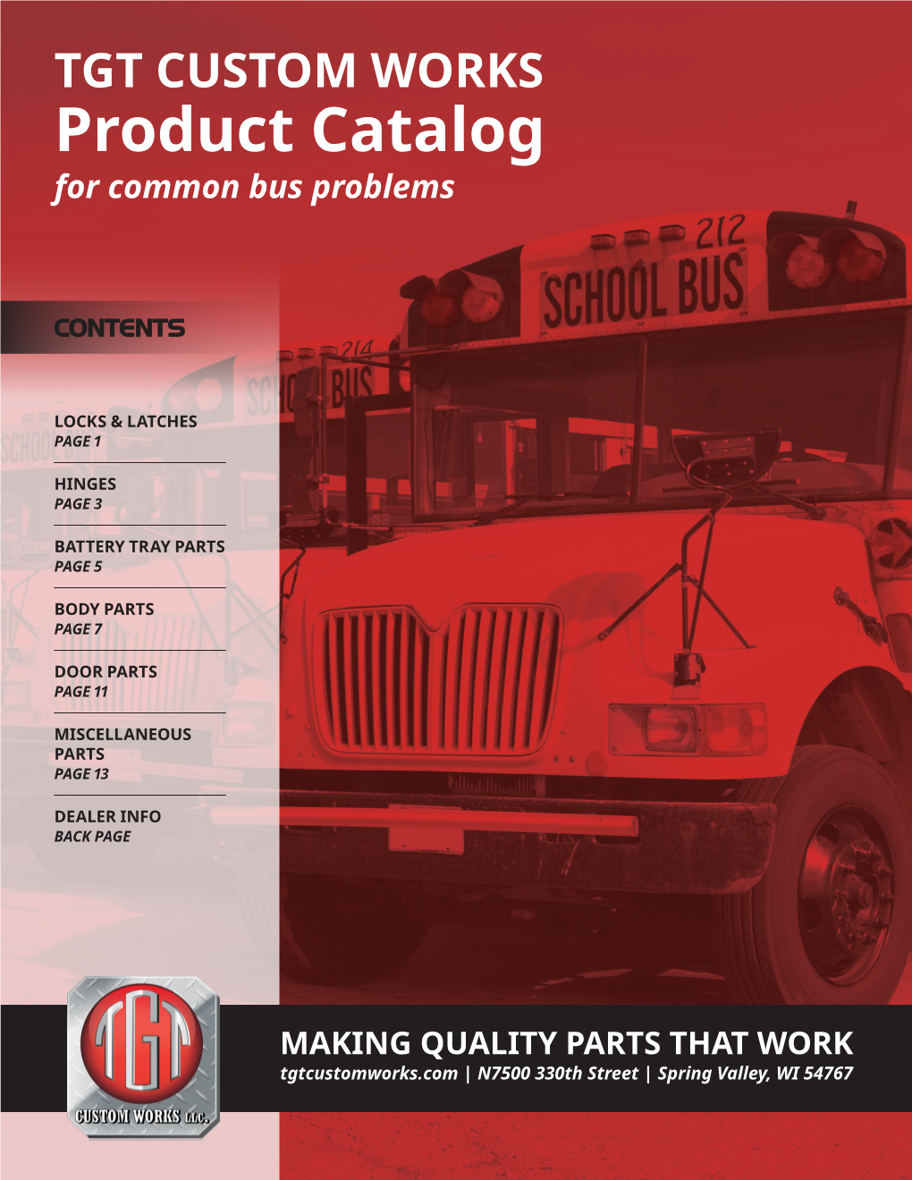 TGT CUSTOM WORKS Product Catalog for Common Bus Problems