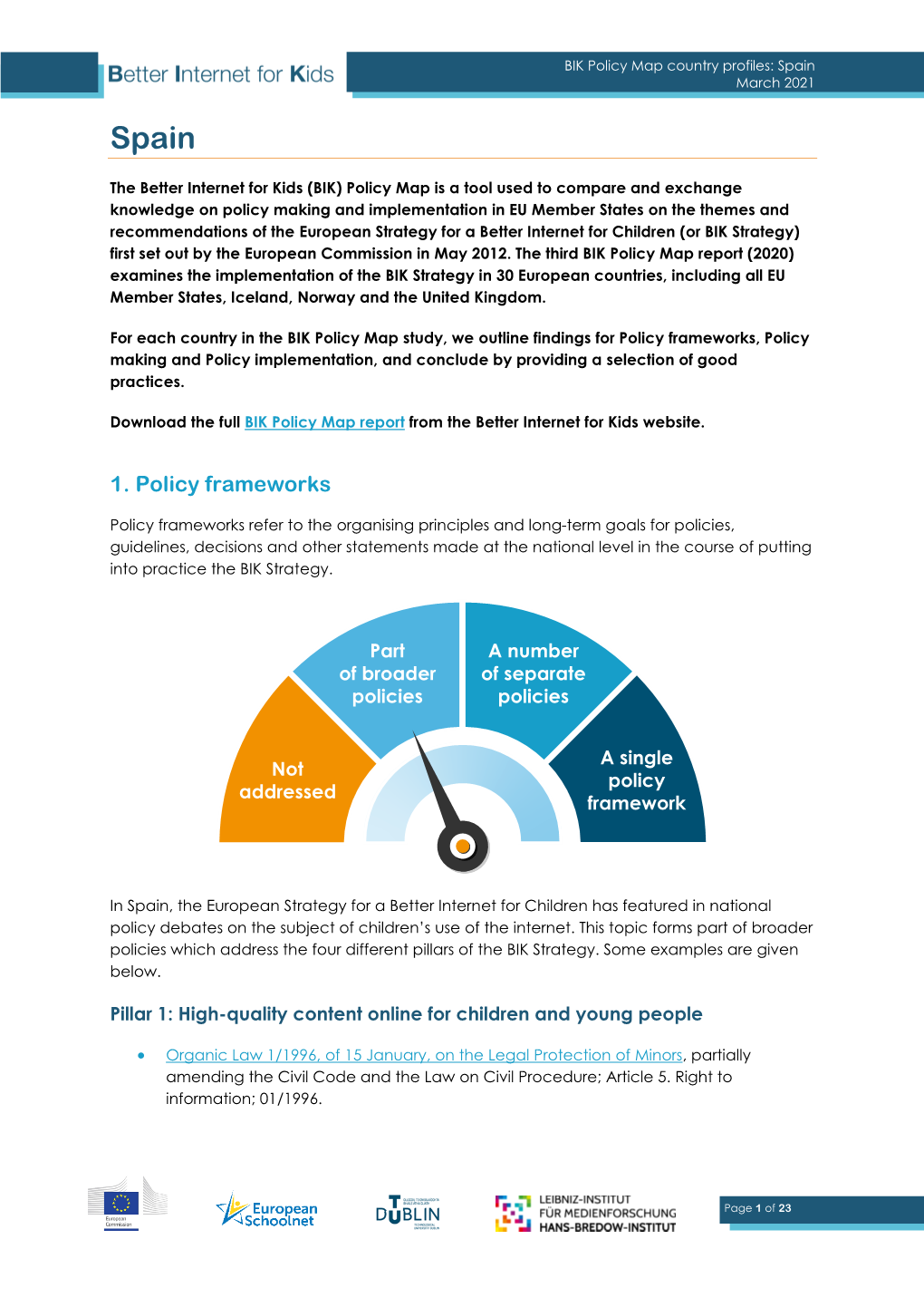 1. Policy Frameworks