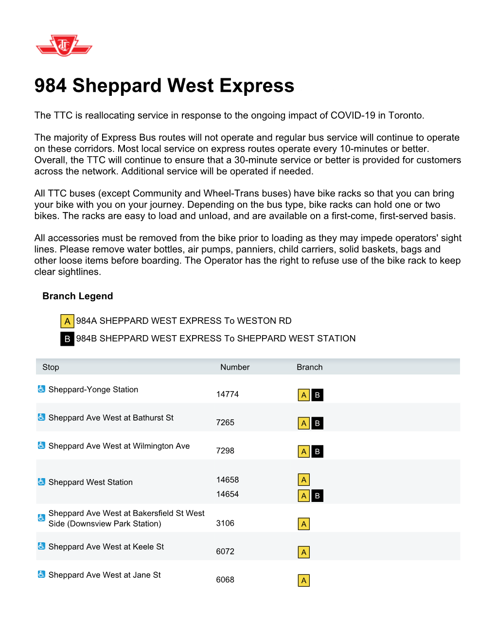 984 Sheppard West Express