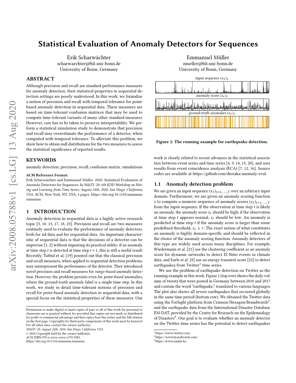 Statistical Evaluation of Anomaly Detectors for Sequences