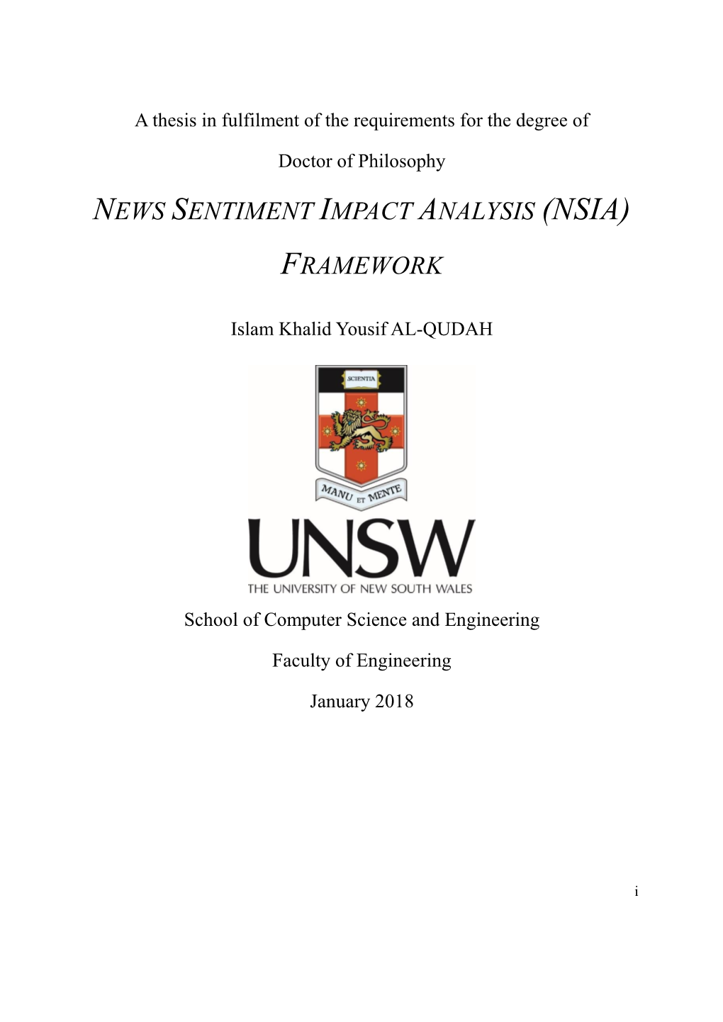 News Sentiment Impact Analysis (NSIA) Framework