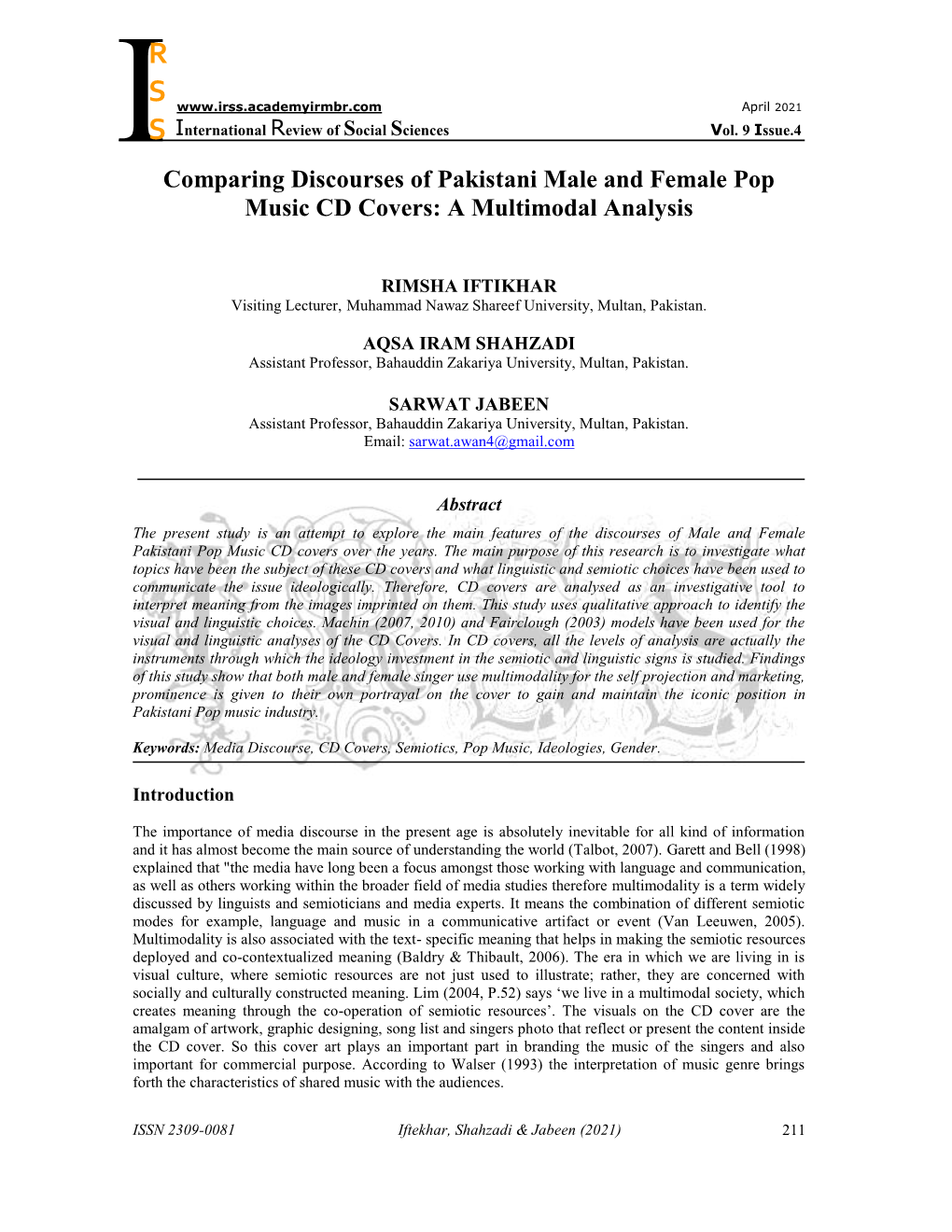 A Multimodal Analysis