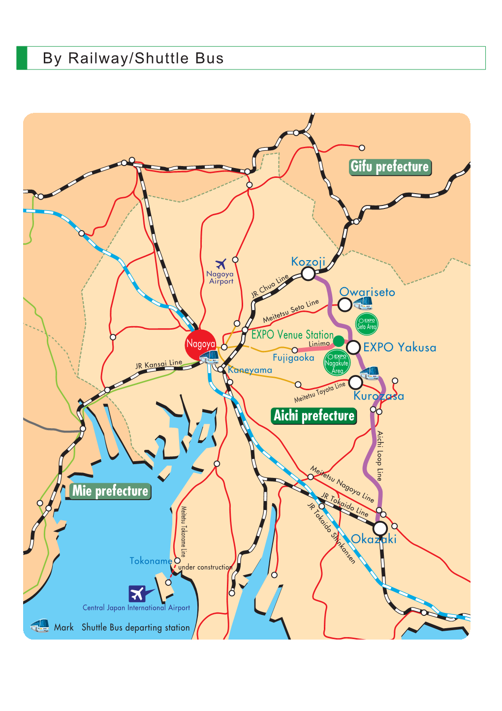 By Railway/Shuttle Bus Main Routes to EXPO Site