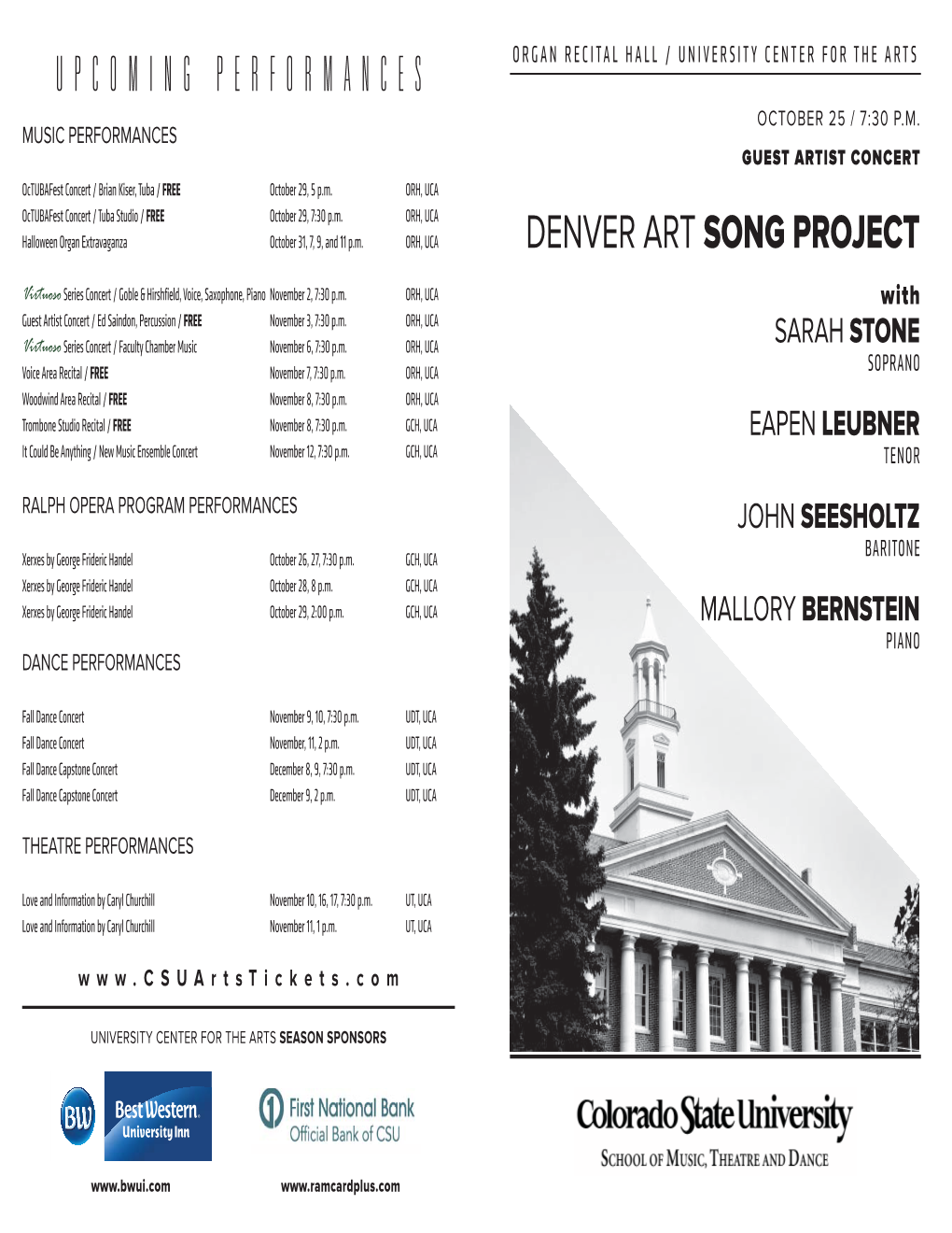 Upcoming Performances Denver Art Song Project