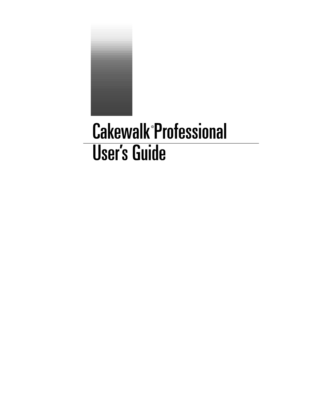 Cakewalk Pro Audio 8 User's Guide