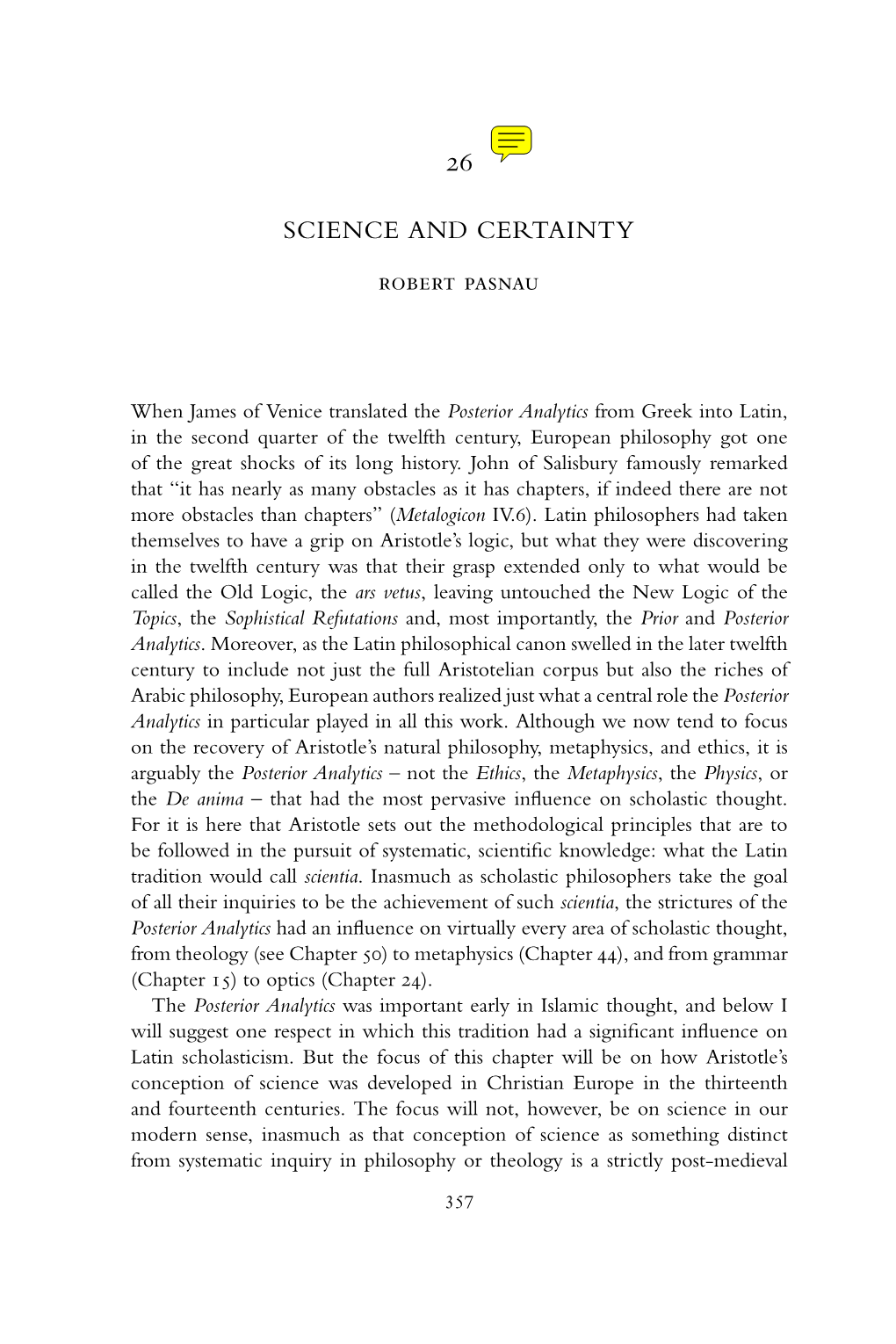 SCIENCE and CERTAINTY Robert Pasnau