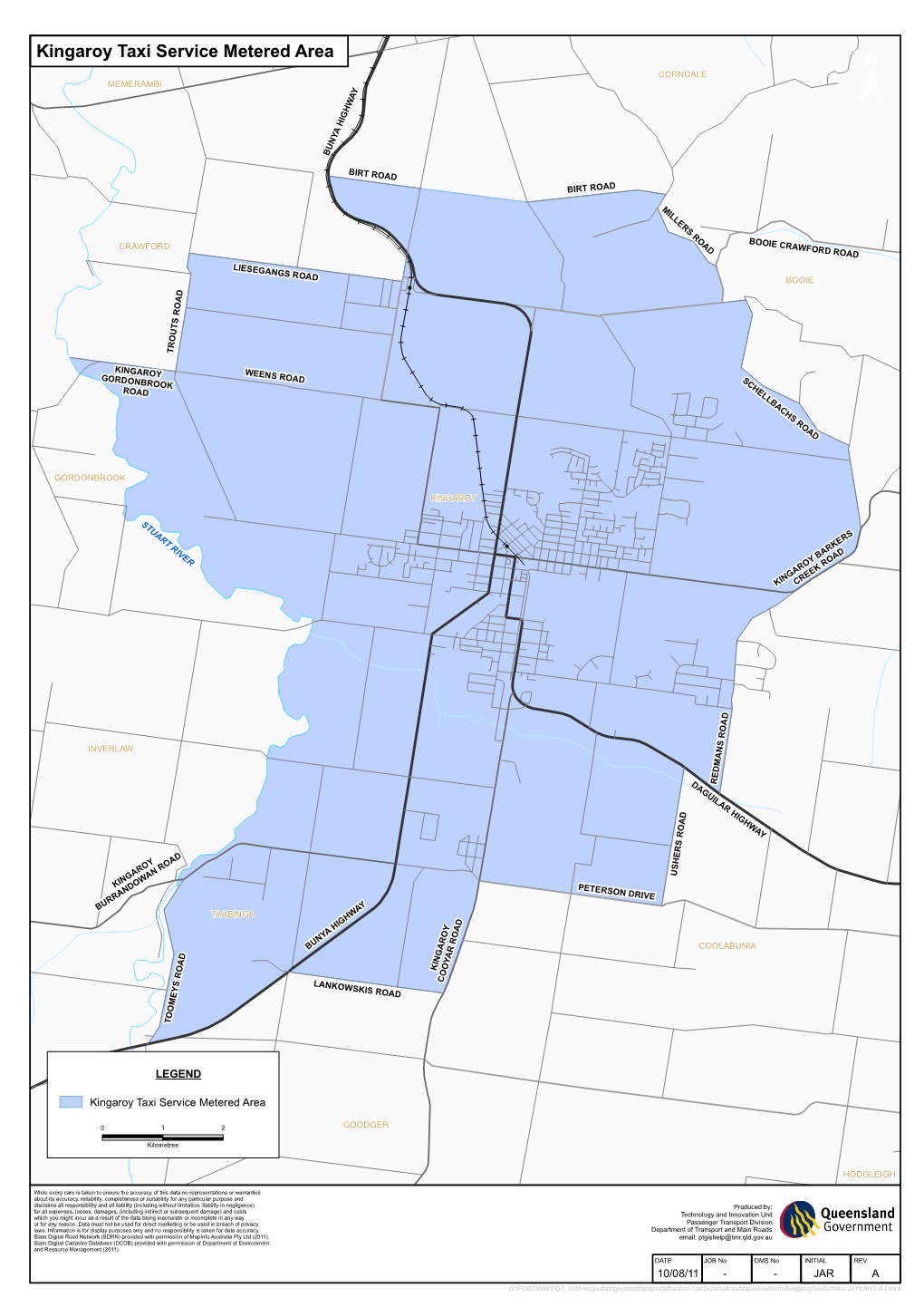 Kingaroy Taxi Service Metered Area