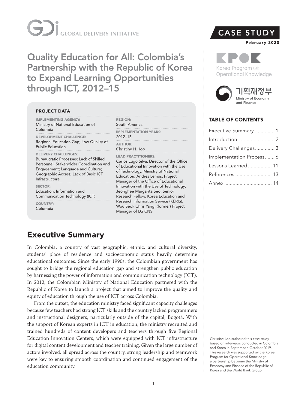Quality Education for All: Colombia's Partnership with the Republic Of