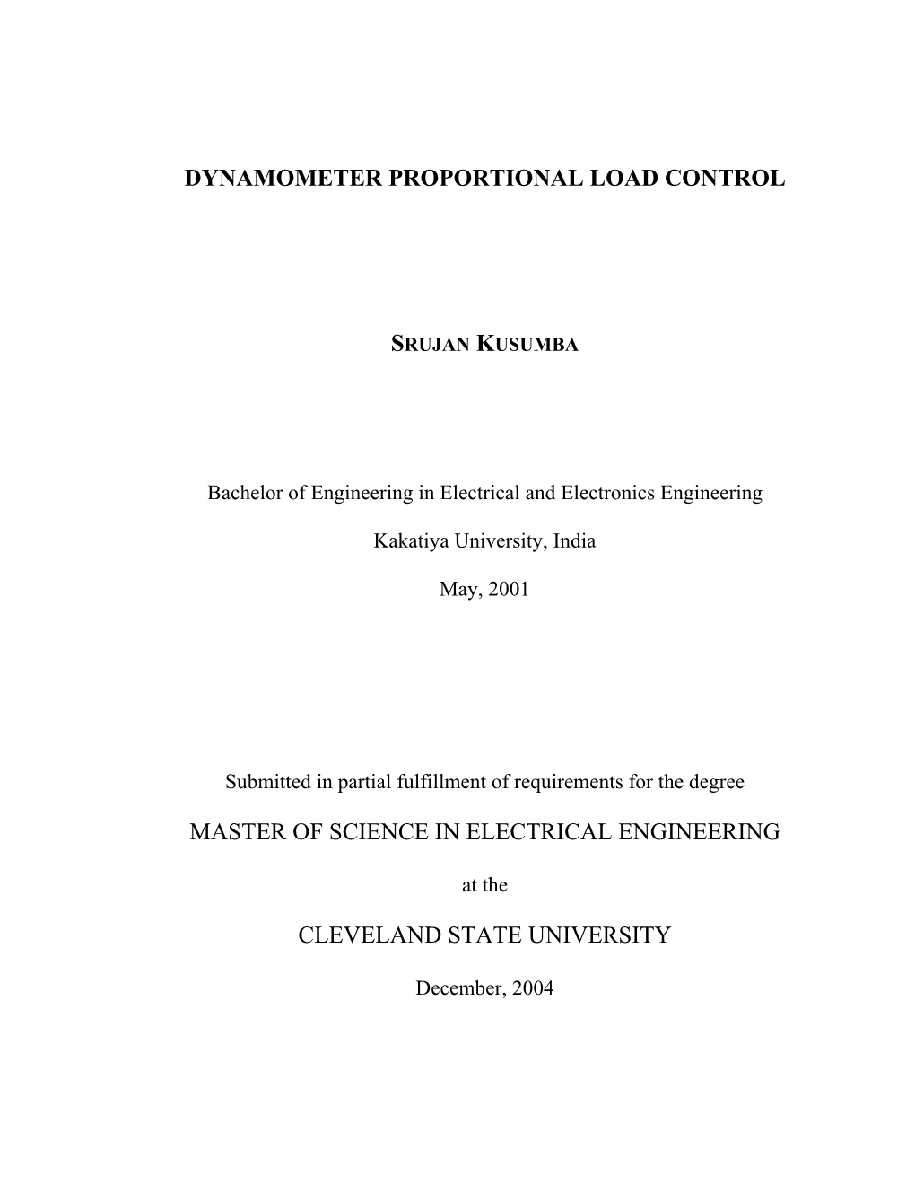 Dynamometer Proportional Load Control