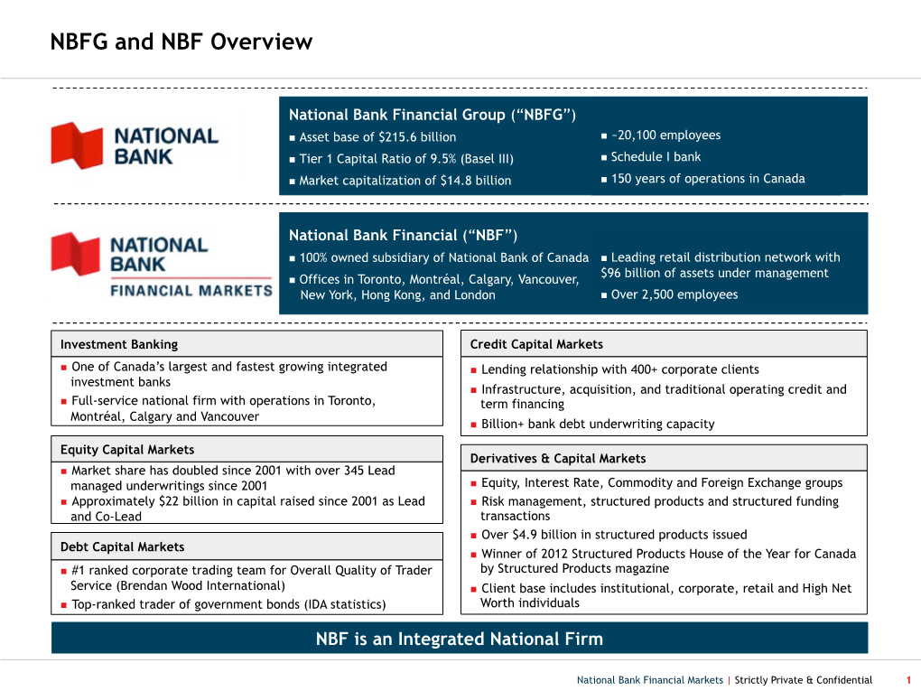 NBFG and NBF Overview