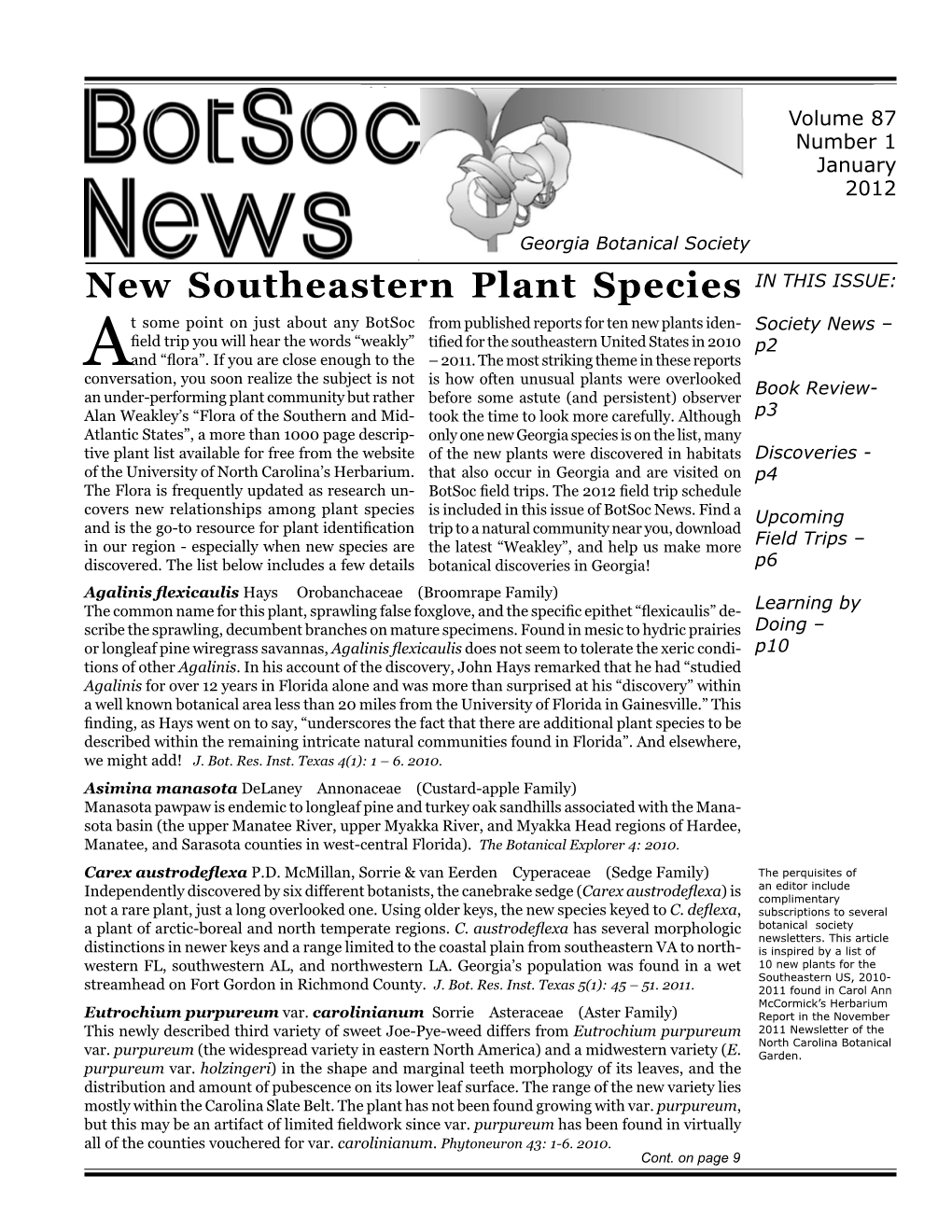 New Southeastern Plant Species