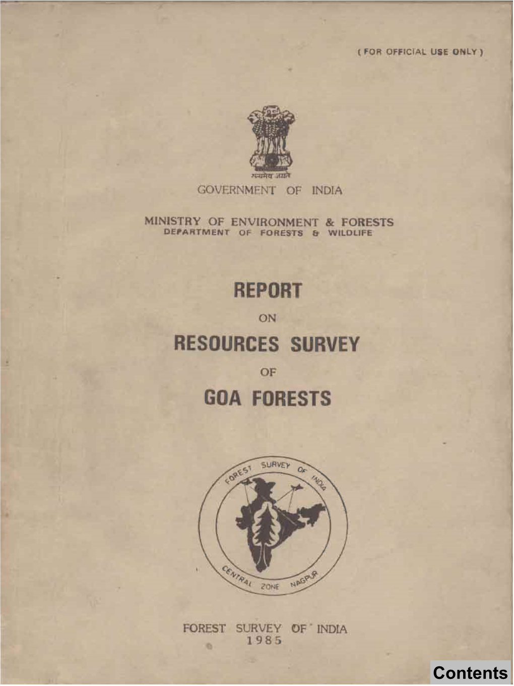 Report Resources Survey Goa Forests