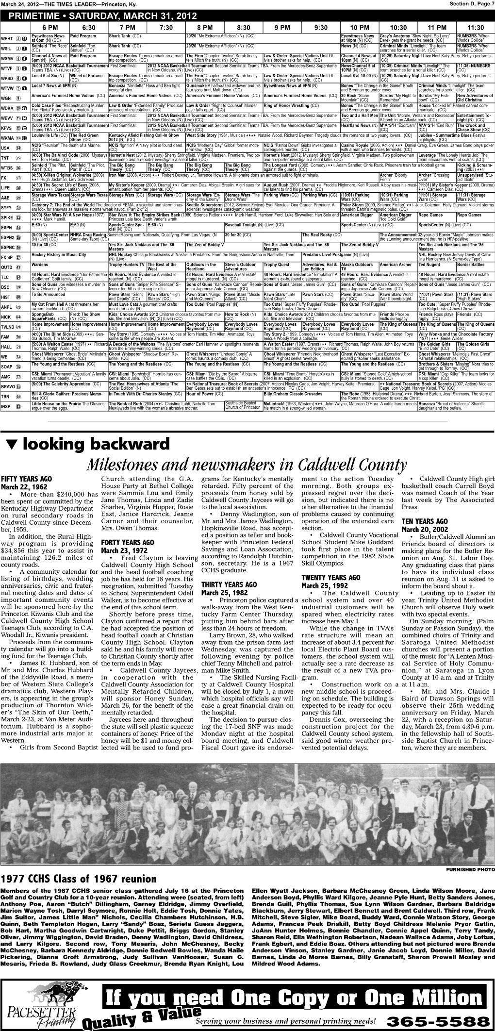 Milestones and Newsmakers in Caldwell County FIFTY YEARS AGO Church Attending the G.A