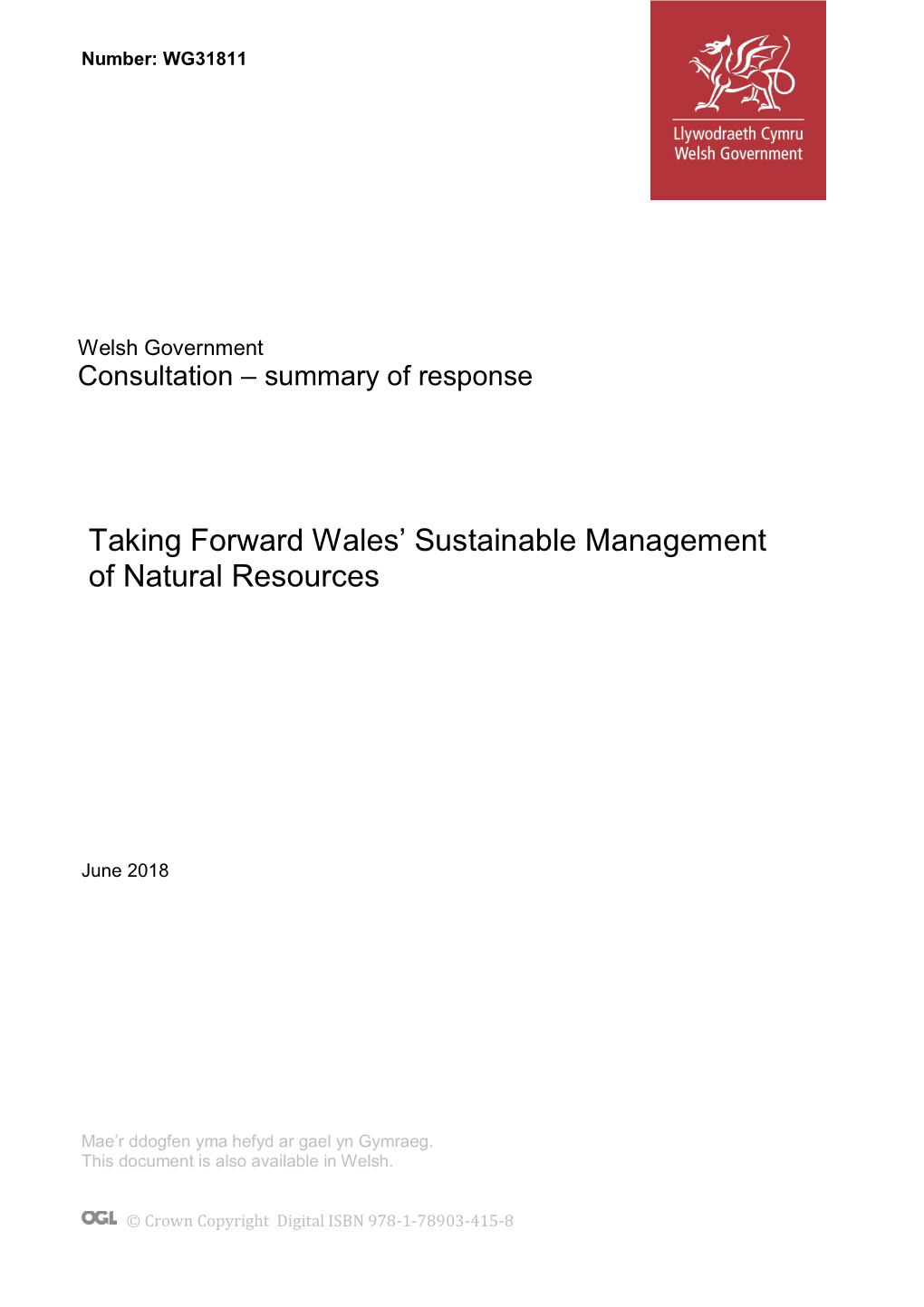 Taking Forward Wales' Sustainable Management of Natural Resources