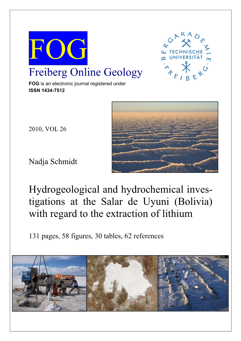 Freiberg Online Geology FOG Is an Electronic Journal Registered Under ISSN 1434-7512