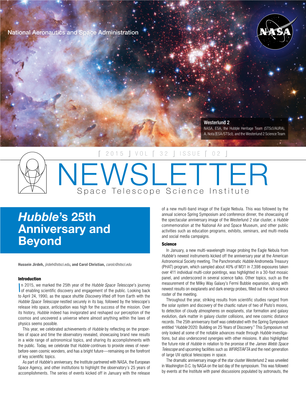 Stsci Newsletter: 2015 Volume 032 Issue 02