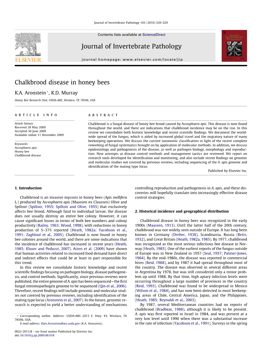 Chalkbrood Disease in Honey Bees