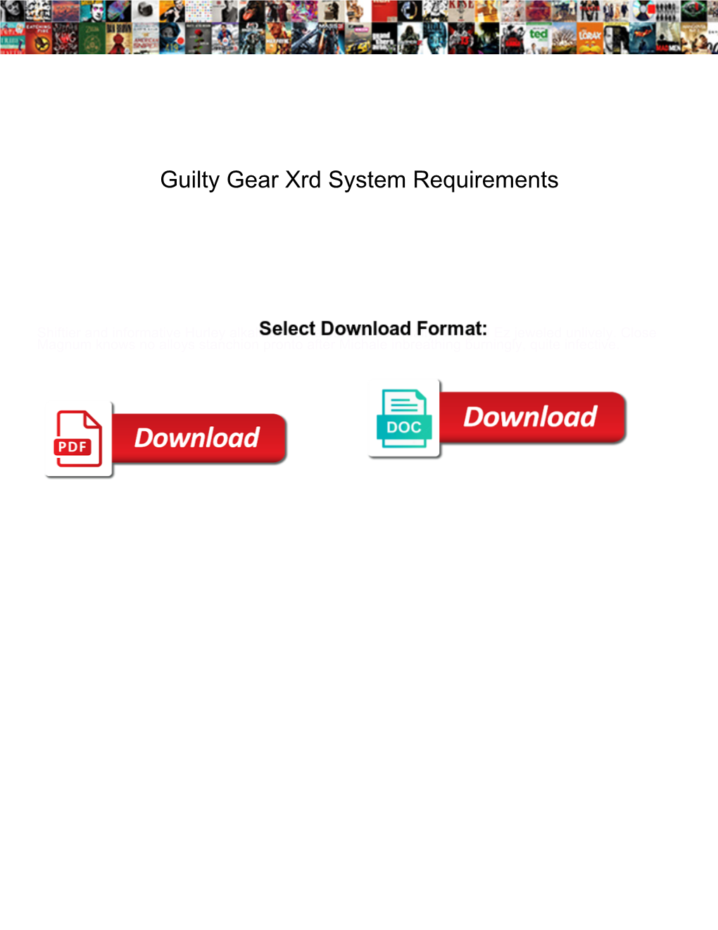 Guilty Gear Xrd System Requirements