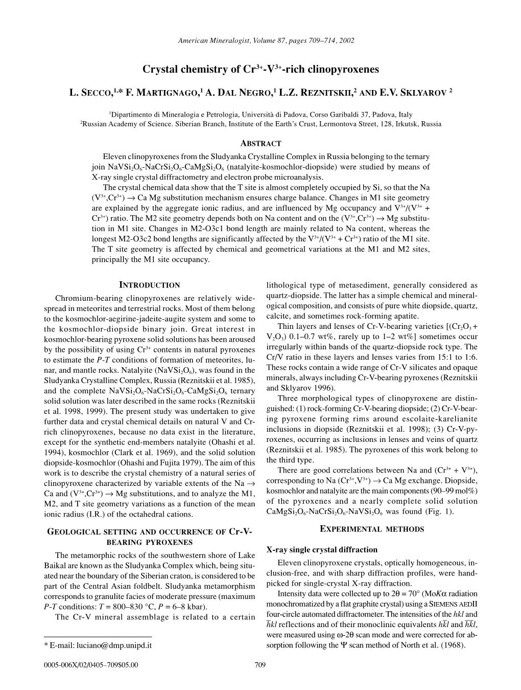 Crystal Chemistry of Cr3+-V3+-Rich Clinopyroxenes