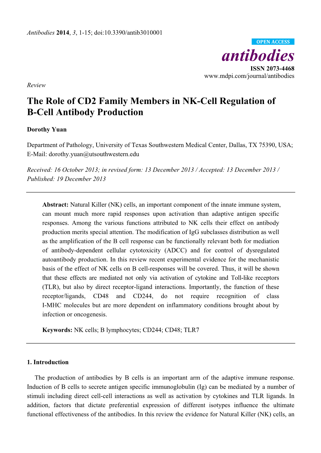 The Role of CD2 Family Members in NK-Cell Regulation of B-Cell Antibody Production